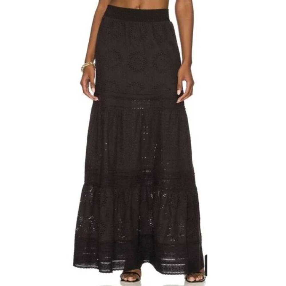 REISE EYELET PANELLED MAXI SKIRT